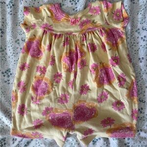 Baby Lulu floral print 100% cotton short romper, 12 mo.